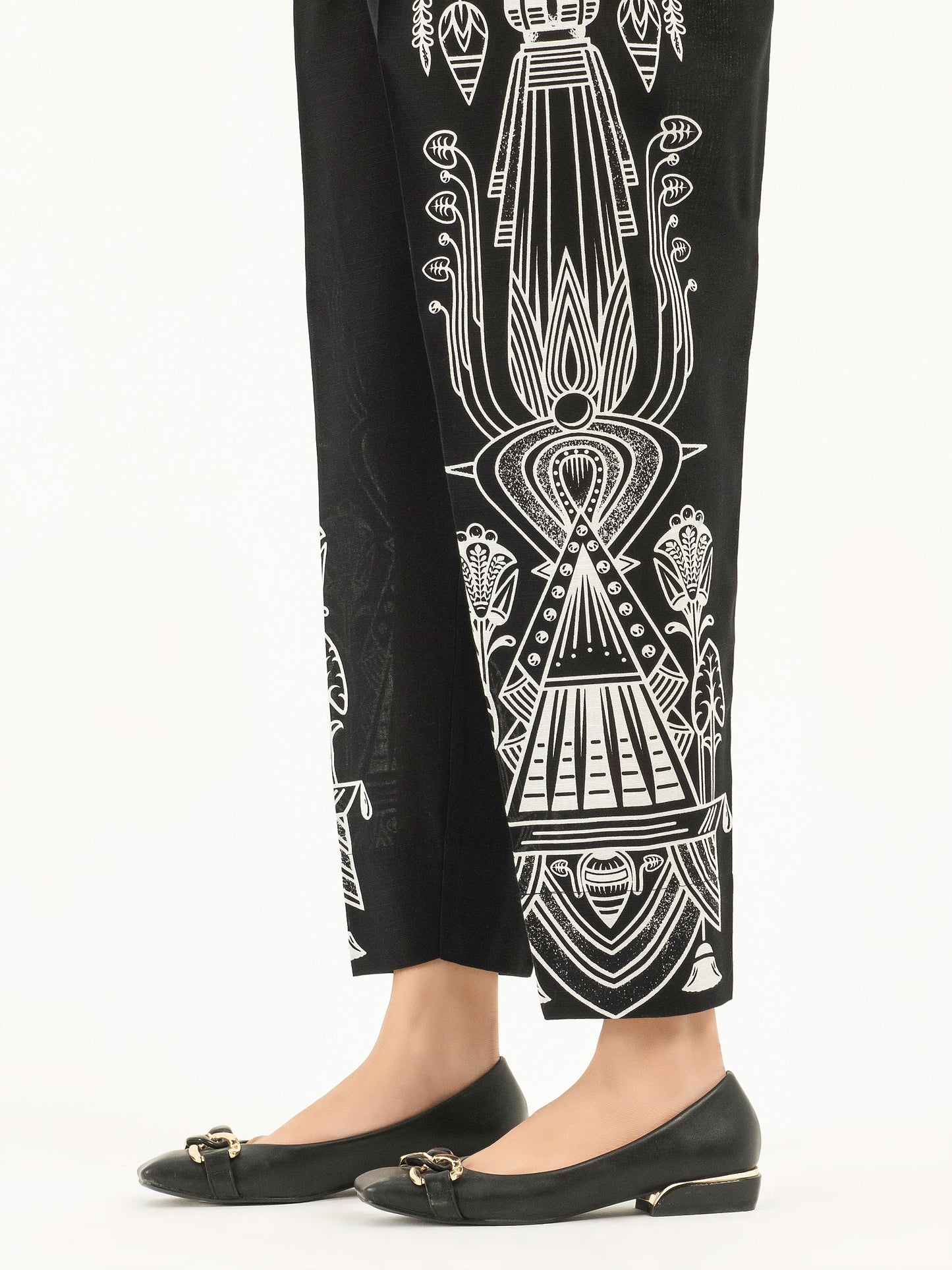 Printed Khaddar Trousers(Pret)