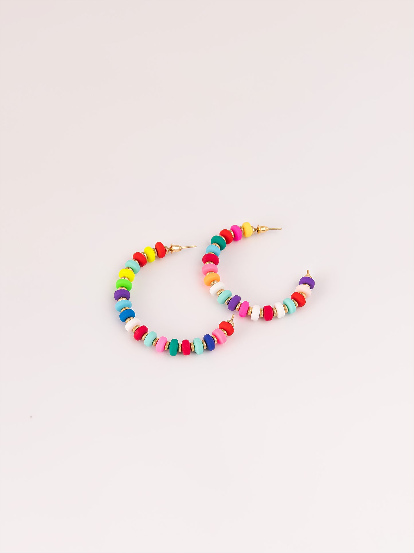 Beaded C-Hoop Earrings