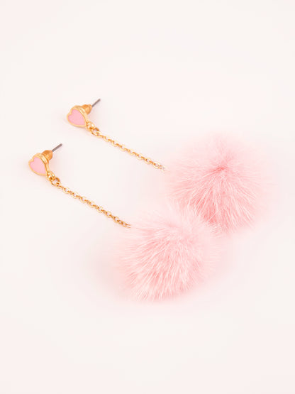 Dangling Pompom Earrings