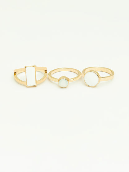 White Tone Ring Set