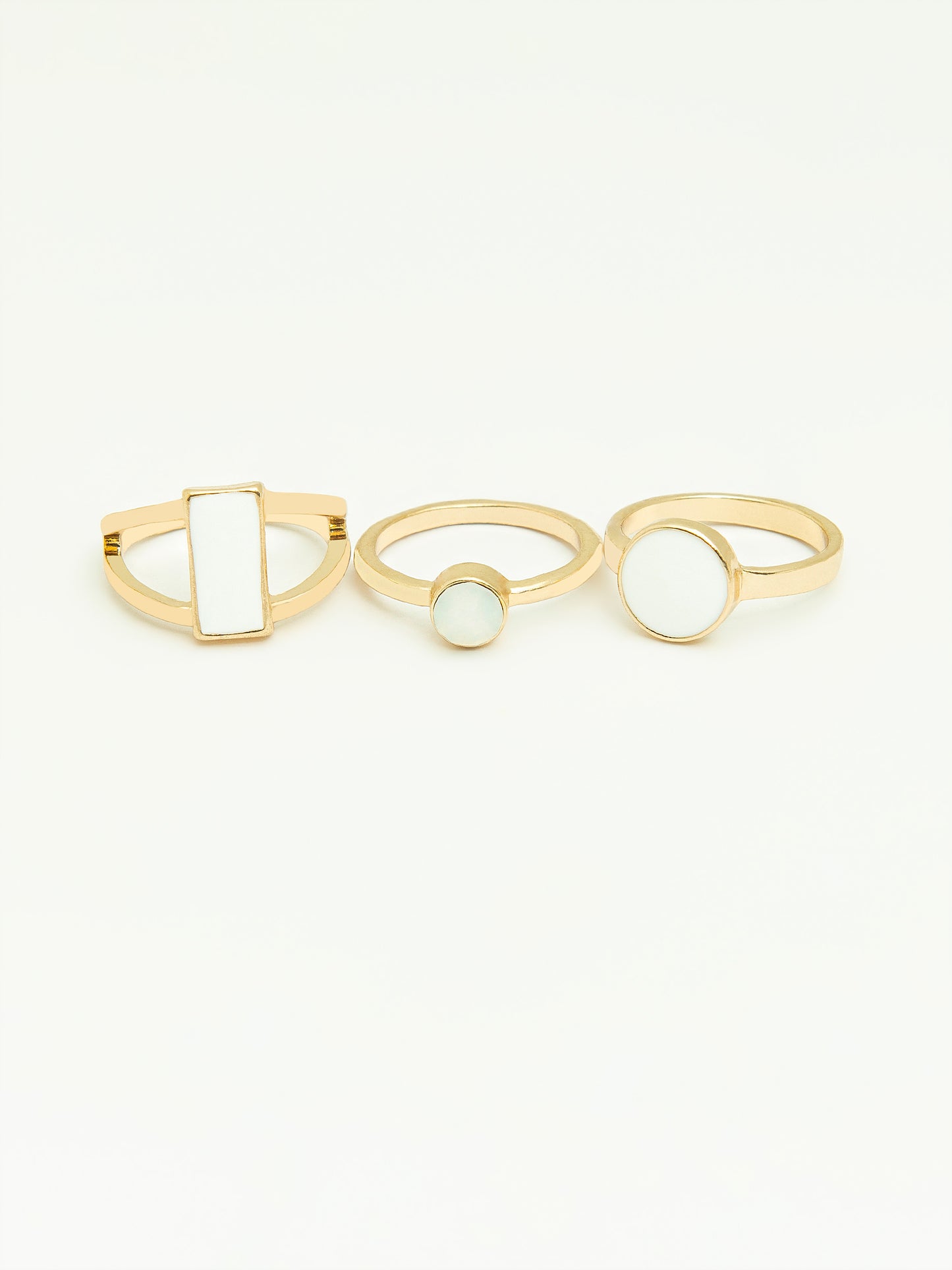 White Tone Ring Set