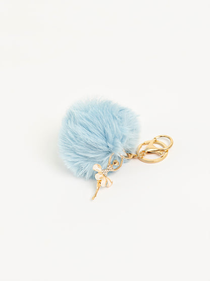 Ballerina and Pompom Keychain