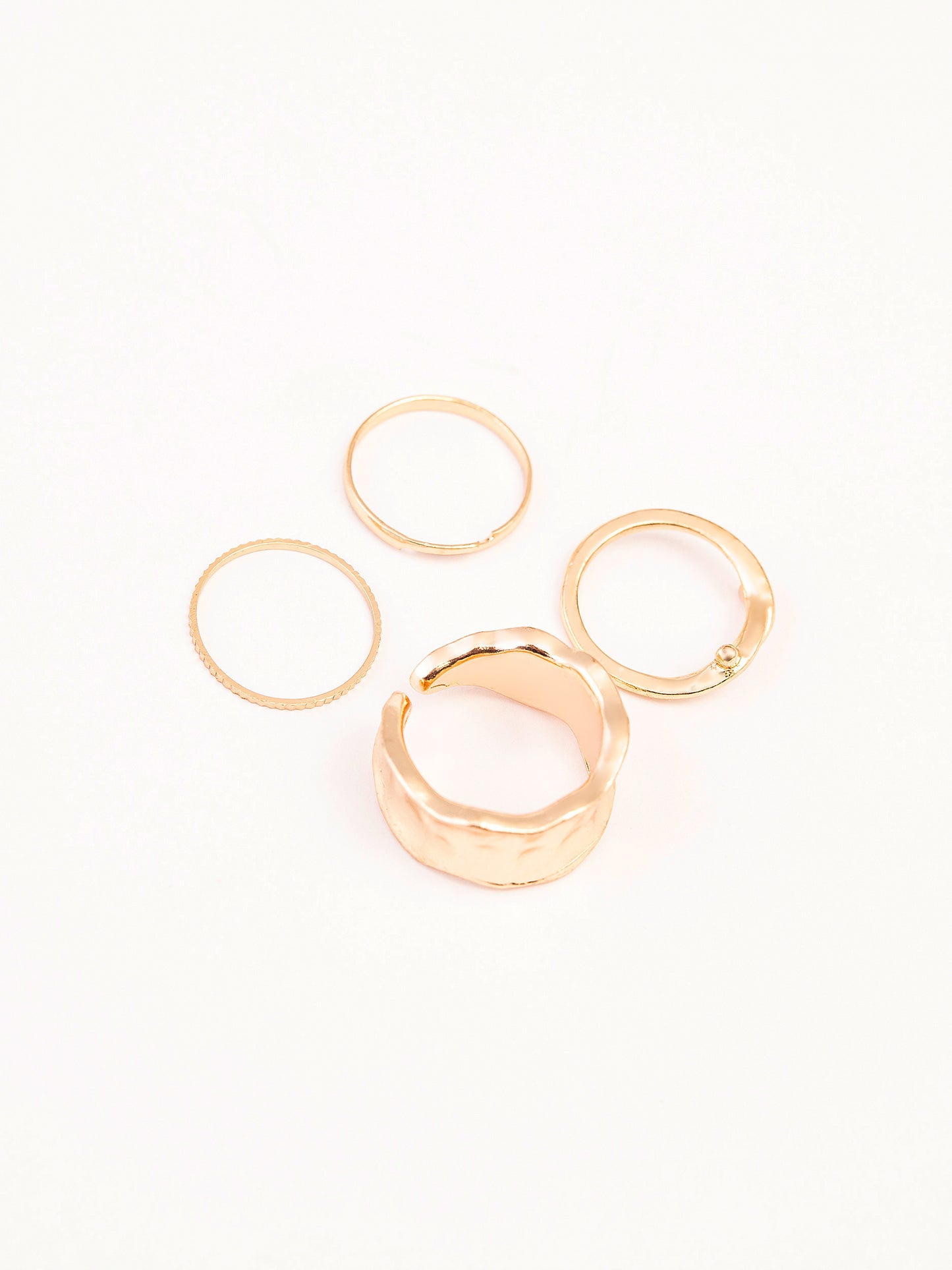 Metallic Gold Ring Set