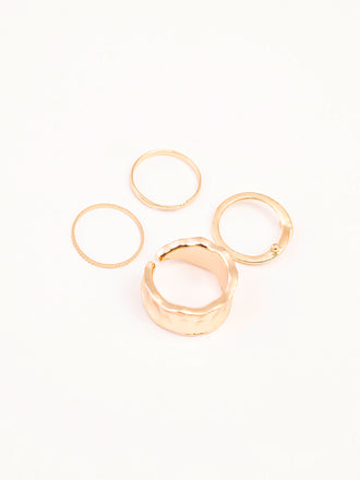 metallic-gold-ring-set