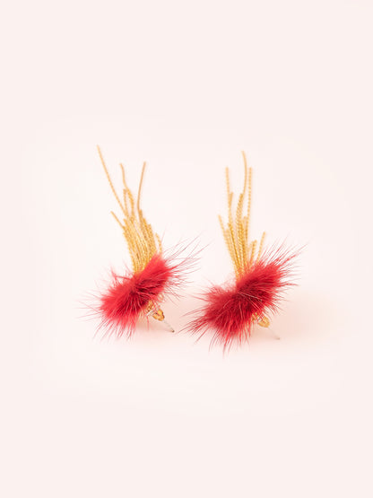 Pompom Dangling Earrings