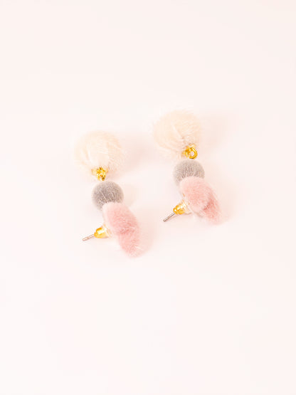 Multi-Tone Fur Drop Earrings