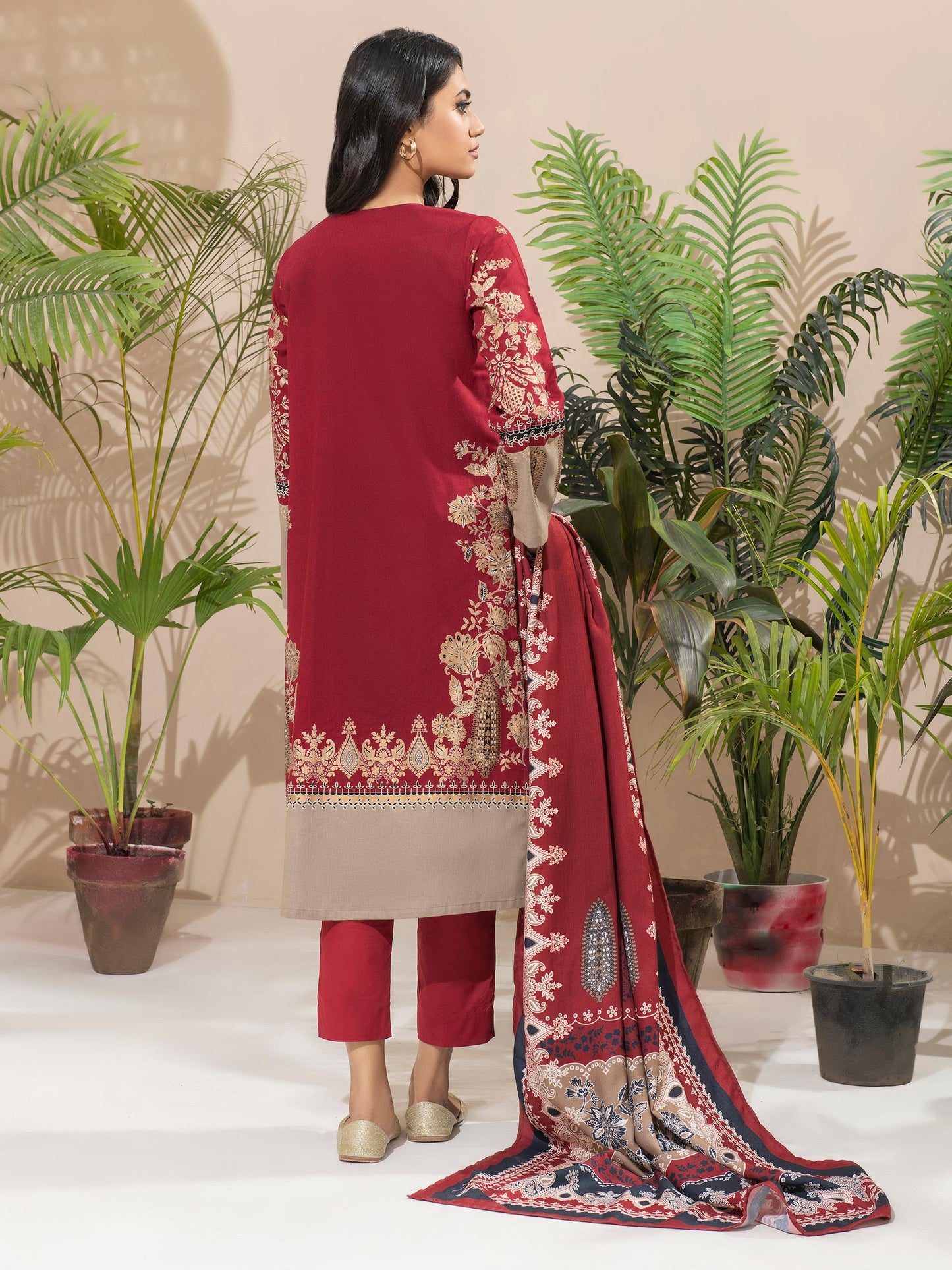 3 Piece Khaddar Suit-Pasted (Unstitched)