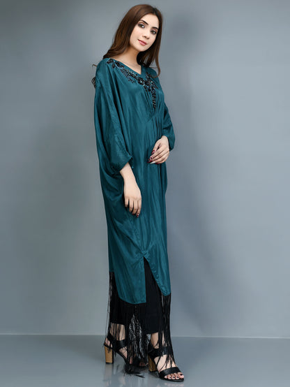 Embellished Silk Kaftan