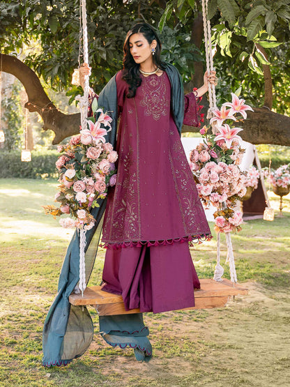 3 Piece Yarn Dyed Suit-Embroidered (Unstitched)