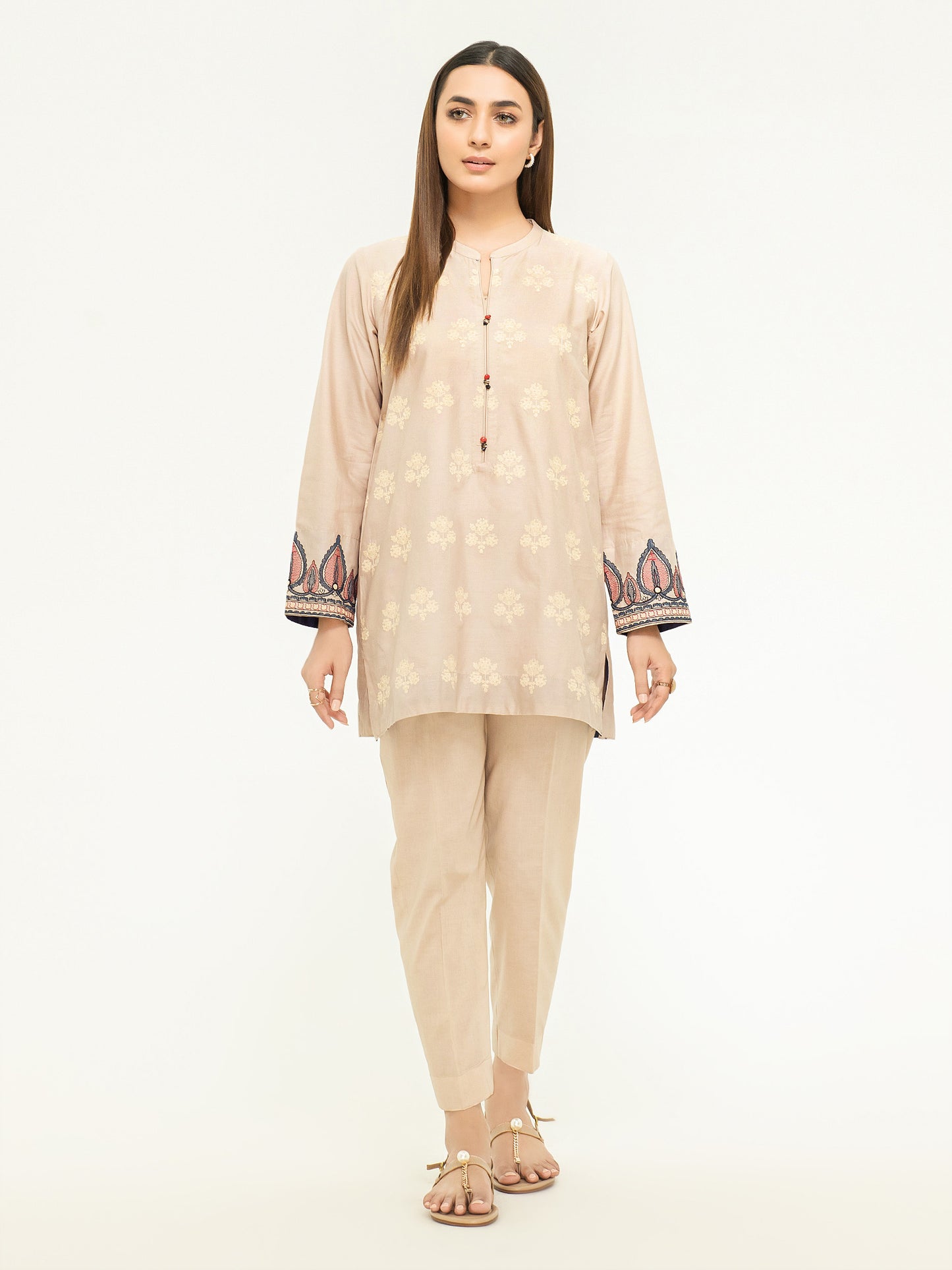 Winter Cotton Kurti-Embroidered (Pret)