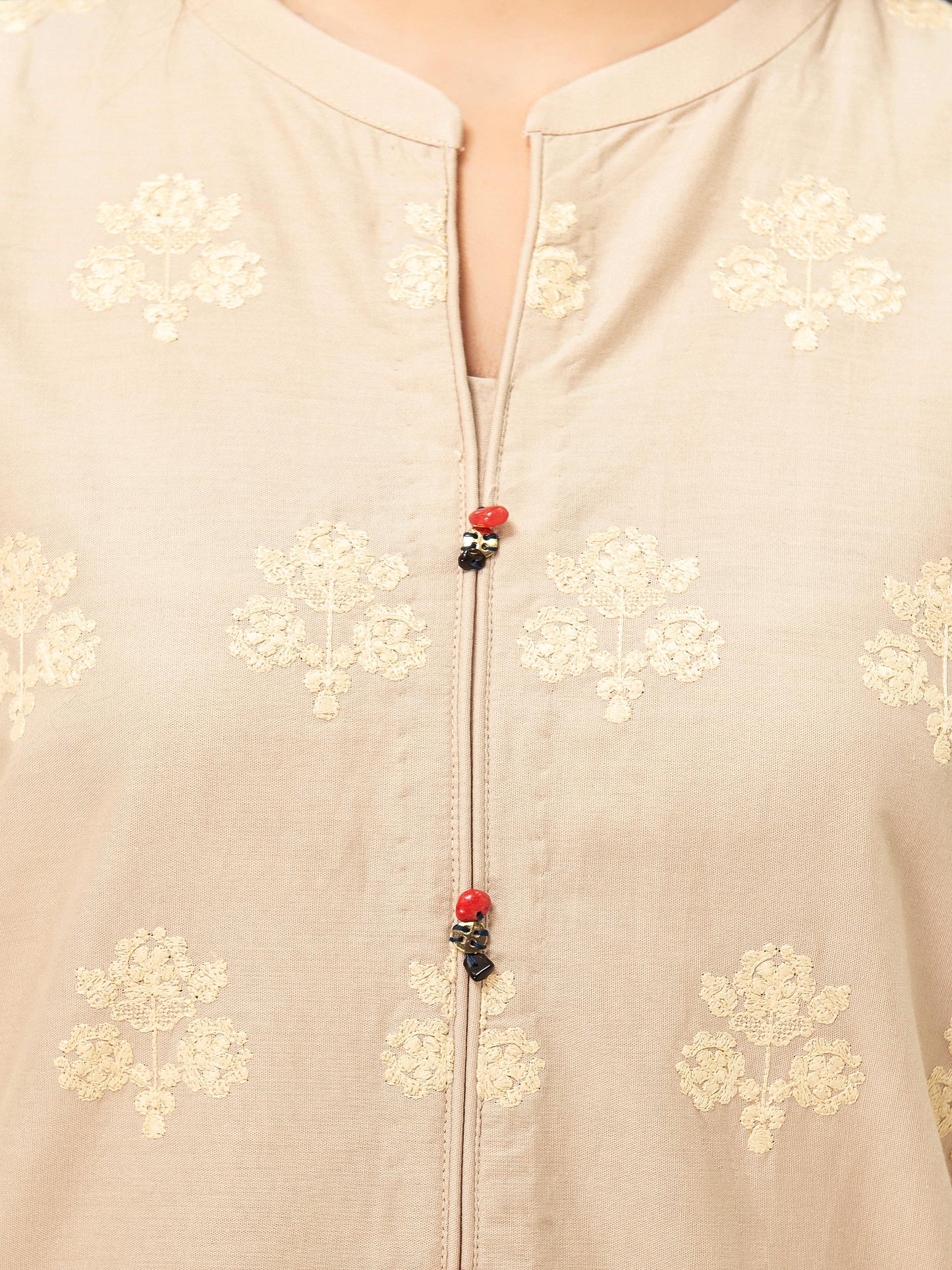 Winter Cotton Kurti-Embroidered (Pret)