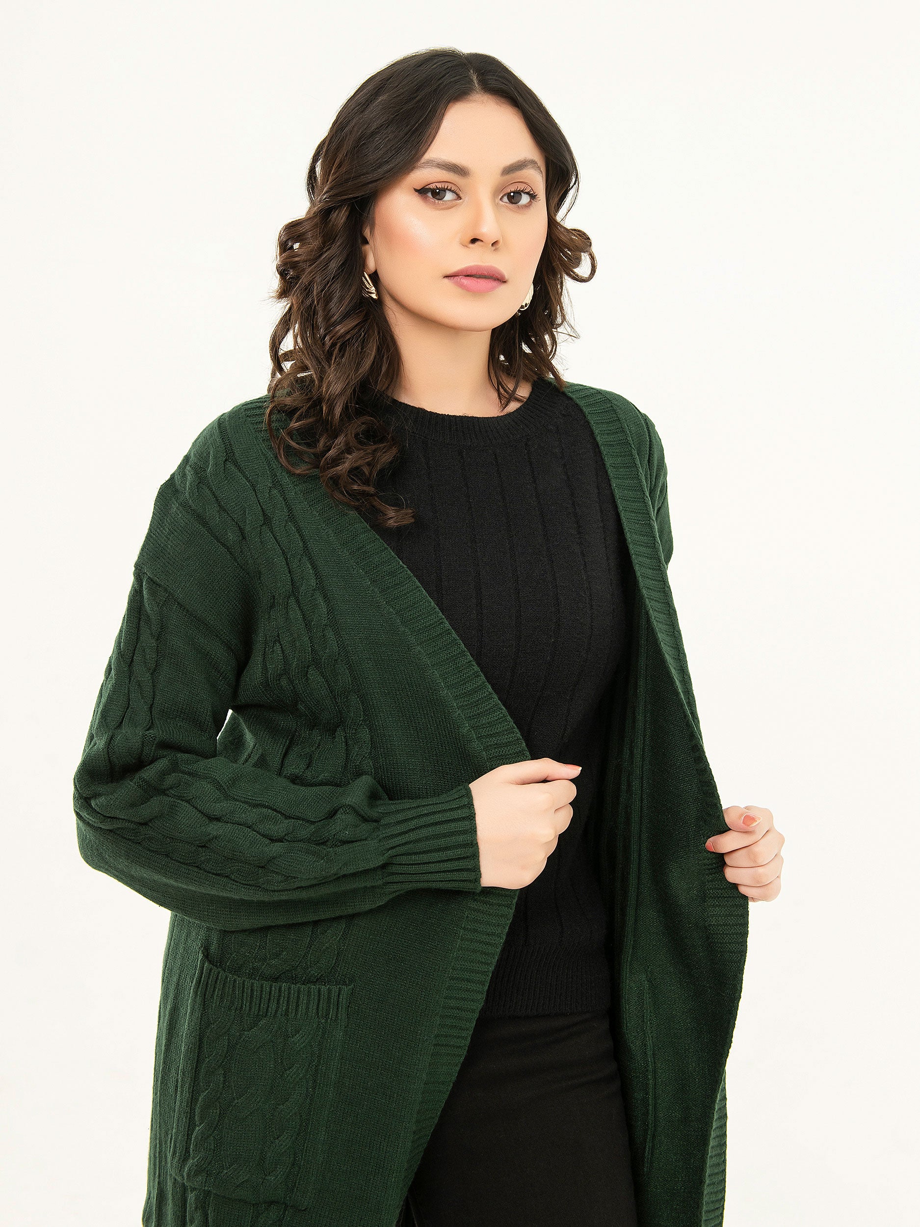 Long netted cardigan hotsell