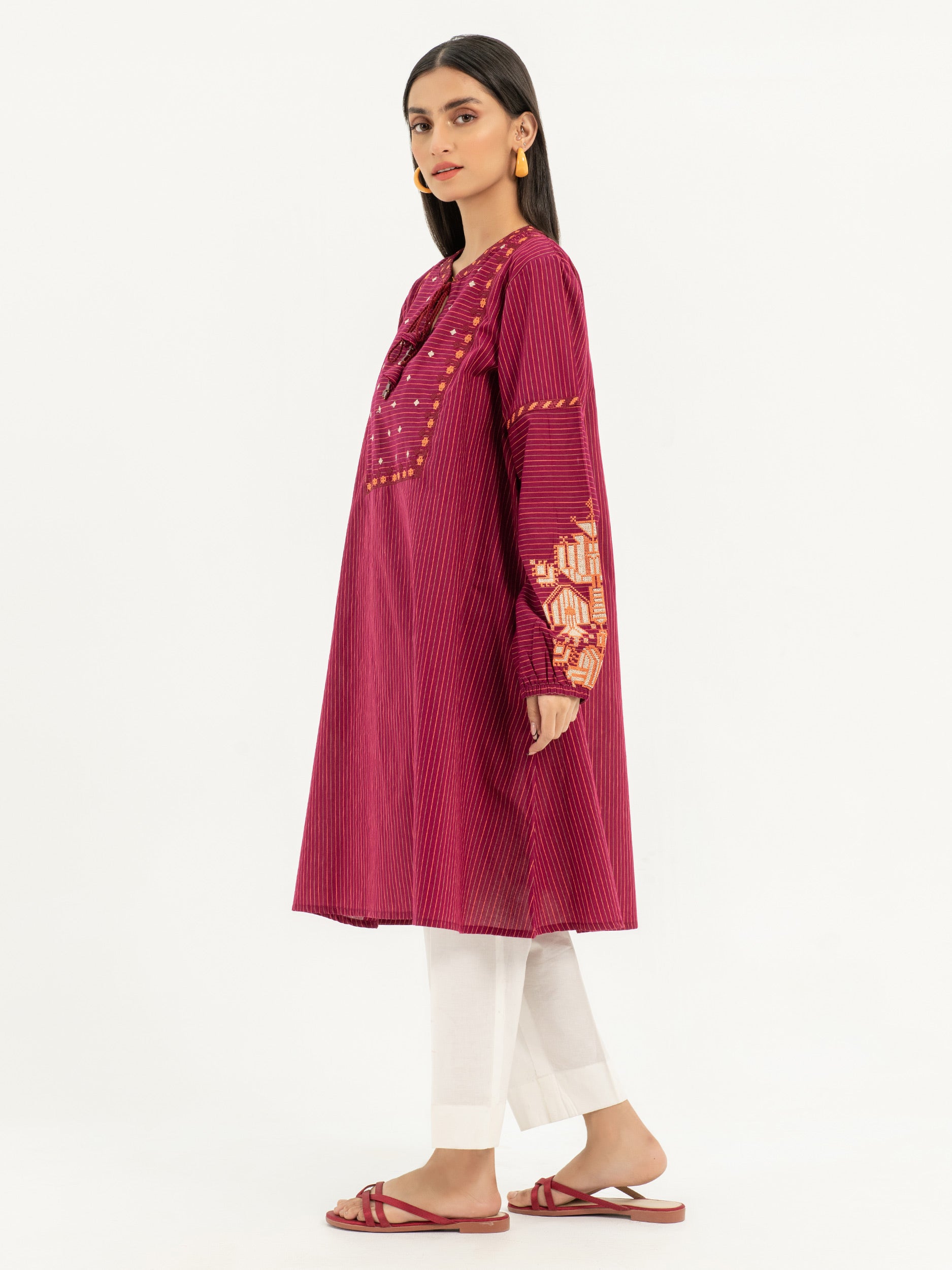 Embroidered Yarn Dyed Shirt – Limelightpk