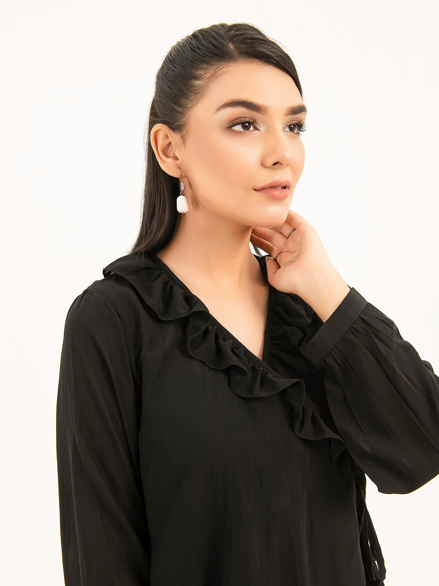 Ruffled Chiffon Top