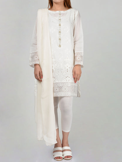 Chiffon Dupatta - White