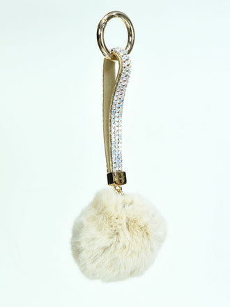 rhinestone-pompom-key-chain