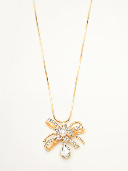 Rhinestone Bow Necklace