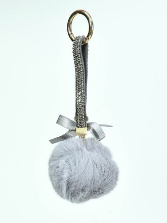 rhinestone-pompom-key-chain