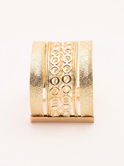 Double Textured Wide Cuff Bracelet