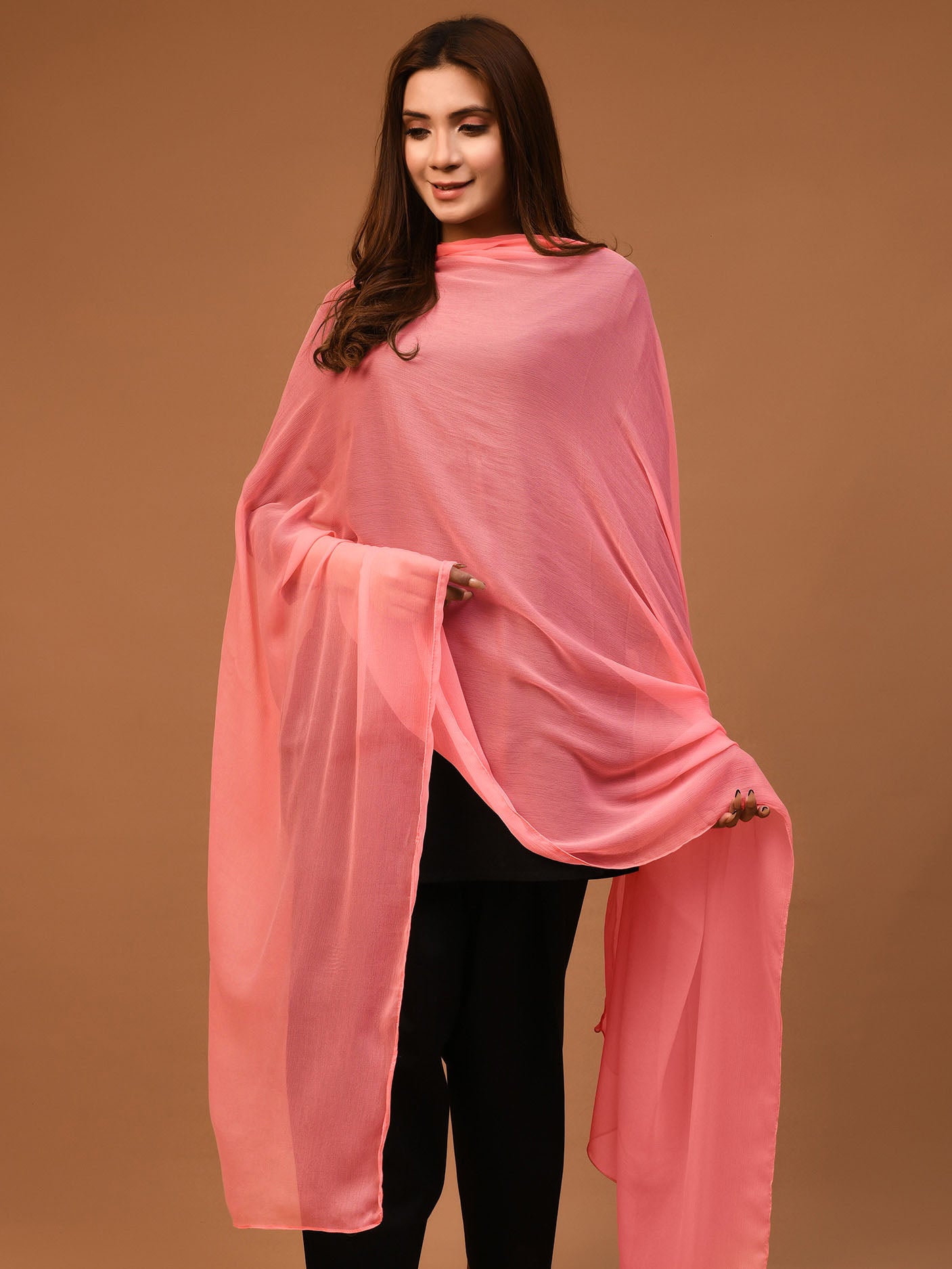 Chiffon Dupatta - Rose Pink